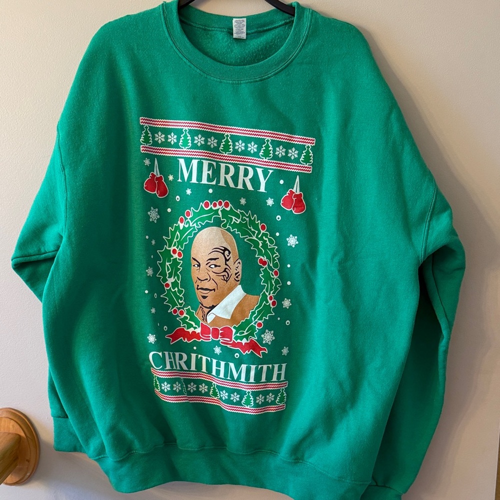 Merry Chrithmith Mike Tyson Green Holiday Sweatshirt